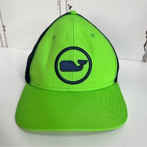 Vineyard Vines Whale Dot Trucker Hat Green Navy Blue Mesh SnapBack Adjustable